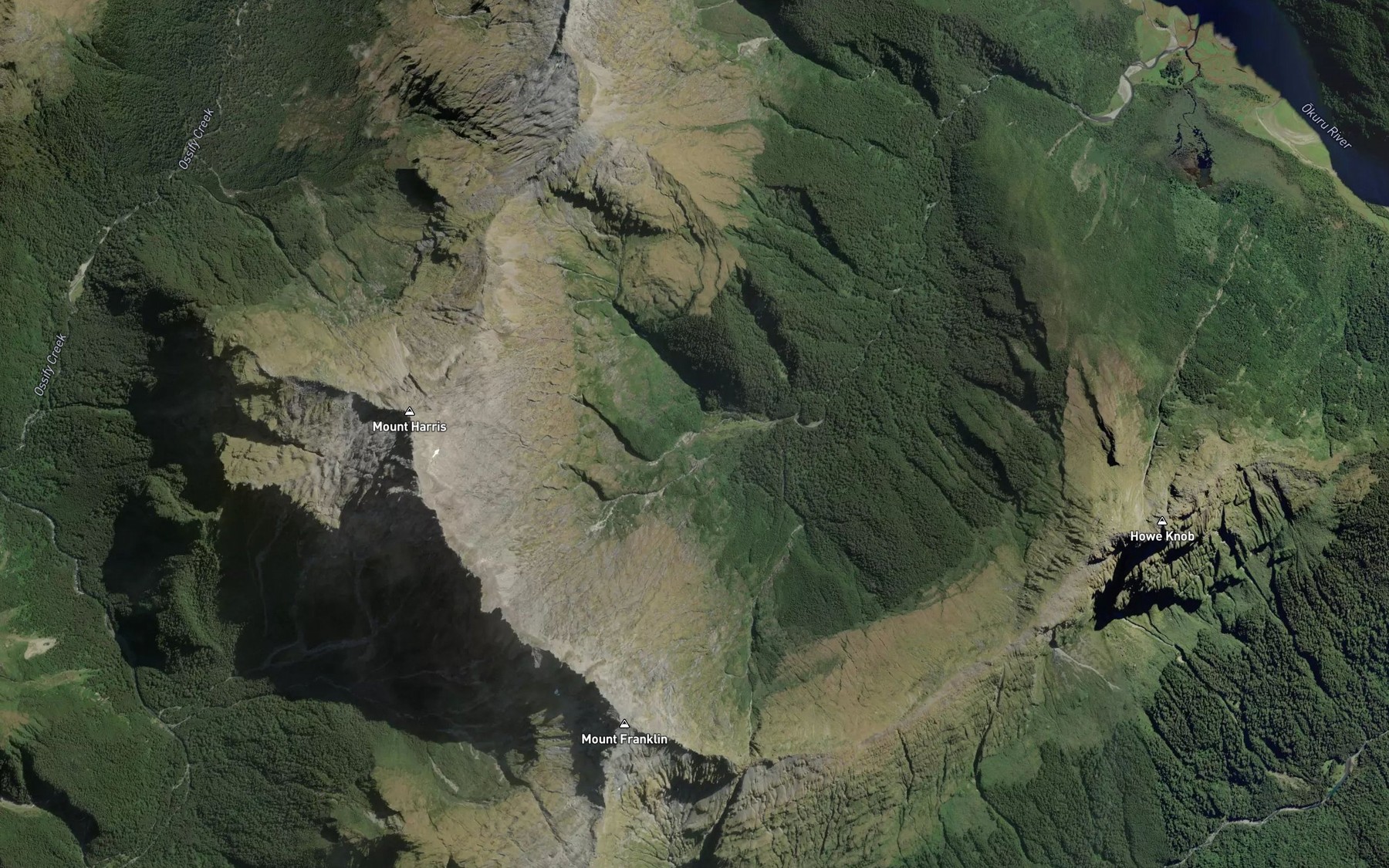 Satellite map of the Lightning Creek
