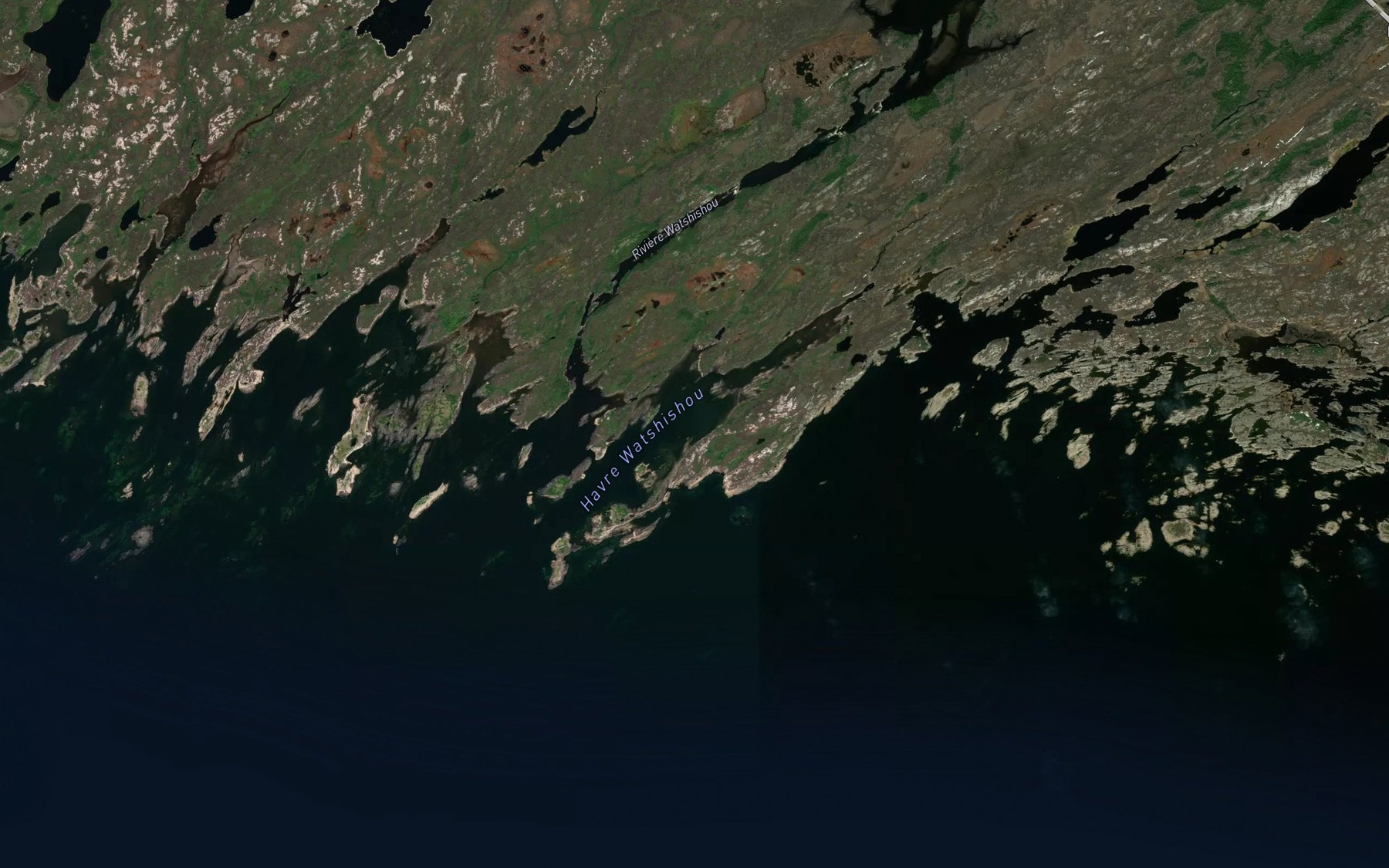 Satellite map of the Riviere Watshishou