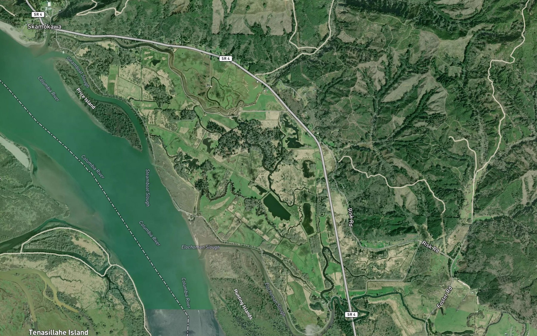 Satellite map of the Risk Creek
