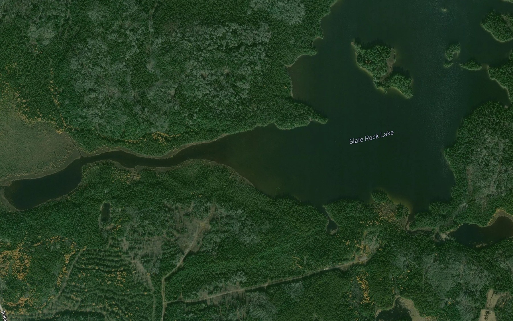 Satellite map of the Slate Rock Lake