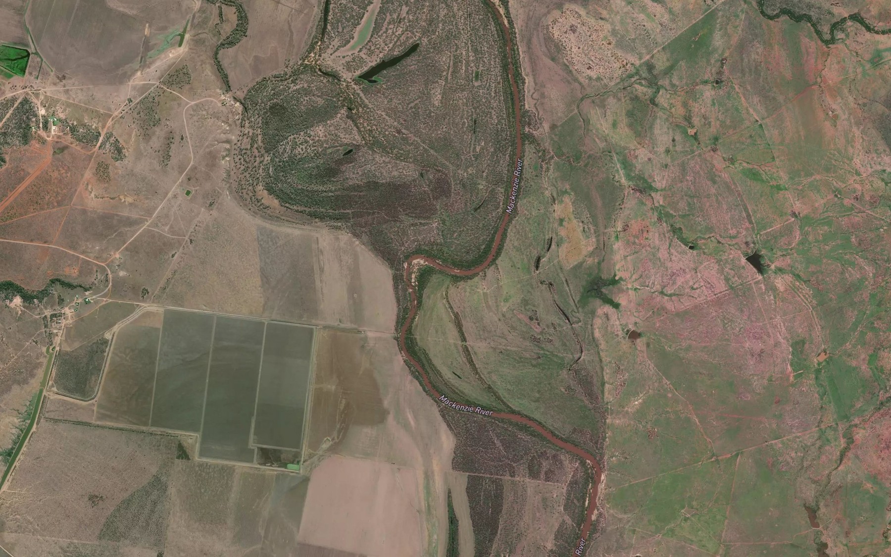 Satellite map of the Honeycomb Creek