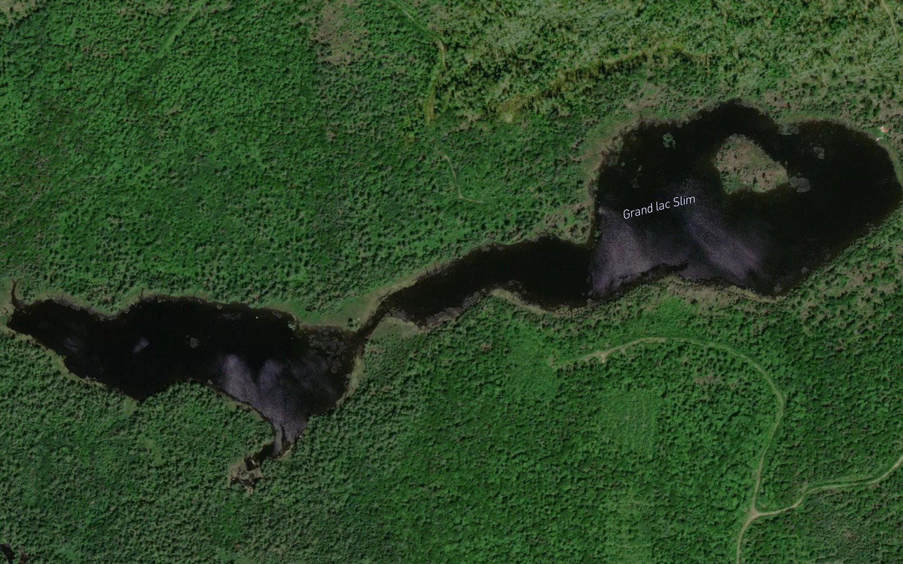 Satellite map of the Grand lac Slim