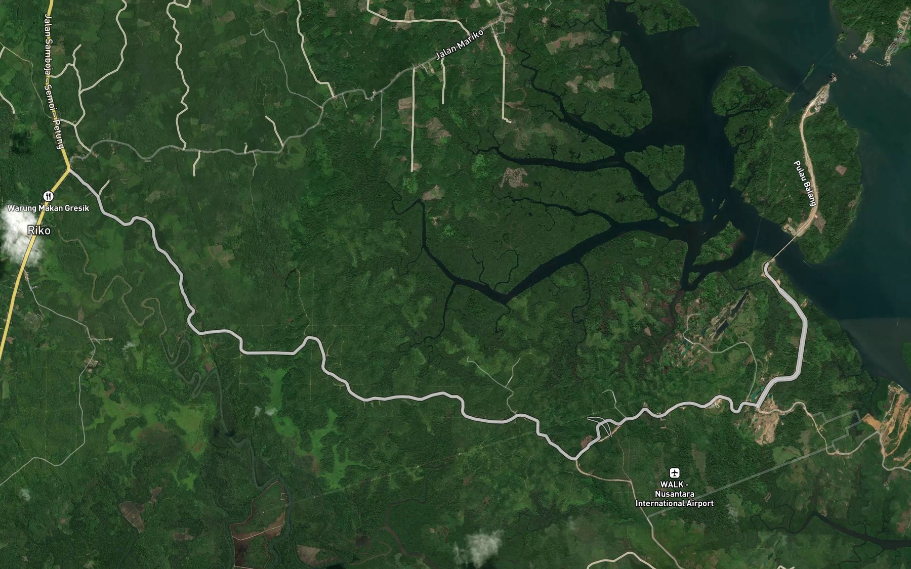 Satellite map of the Sungai Wase