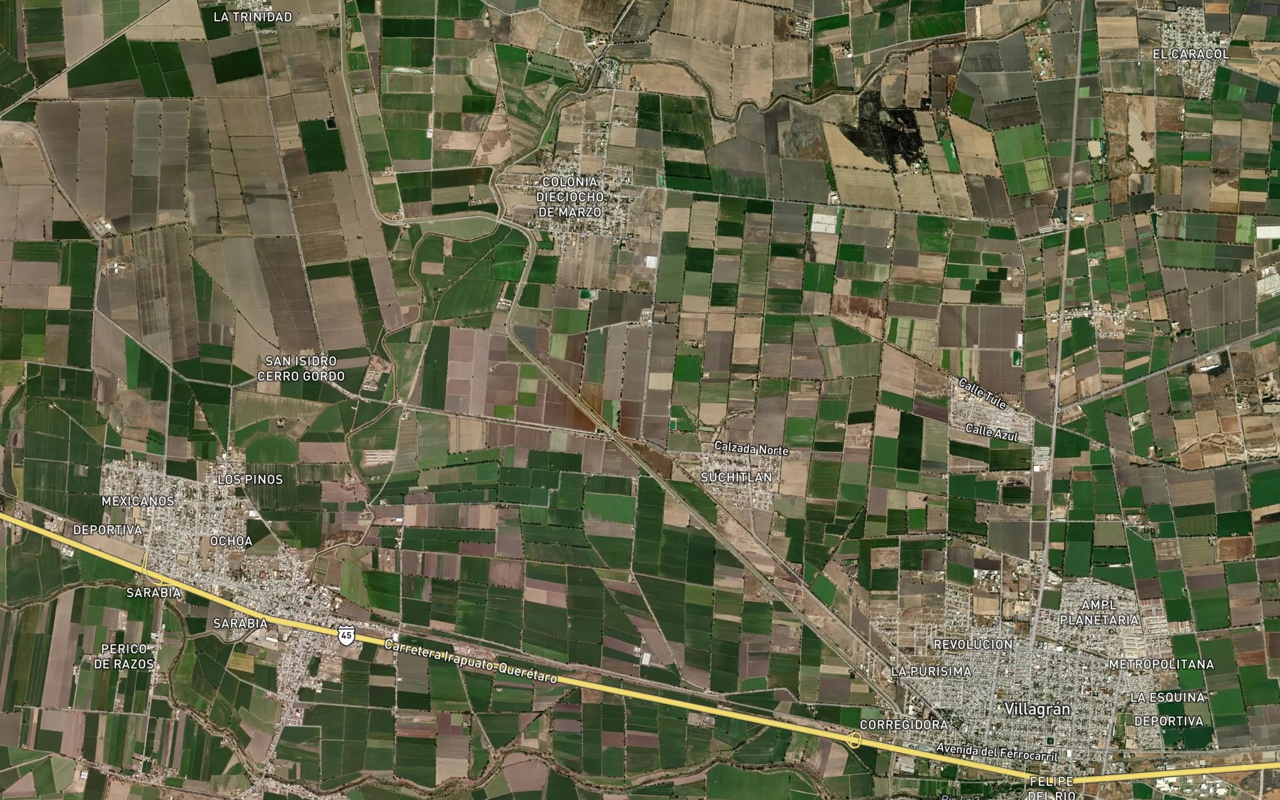 Satellite map of the Canal General Antonio Coria