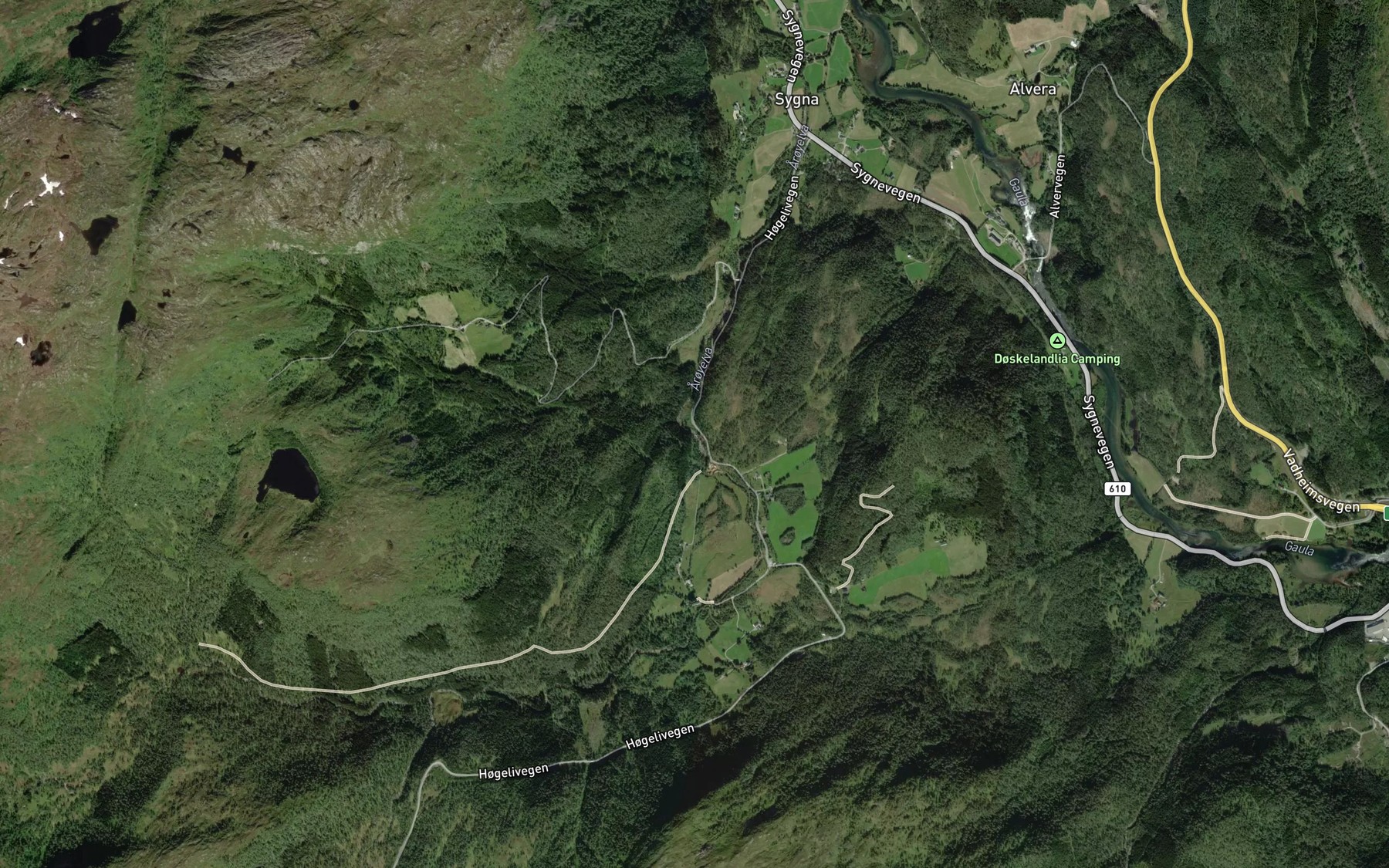 Satellite map of the Aroyfossen