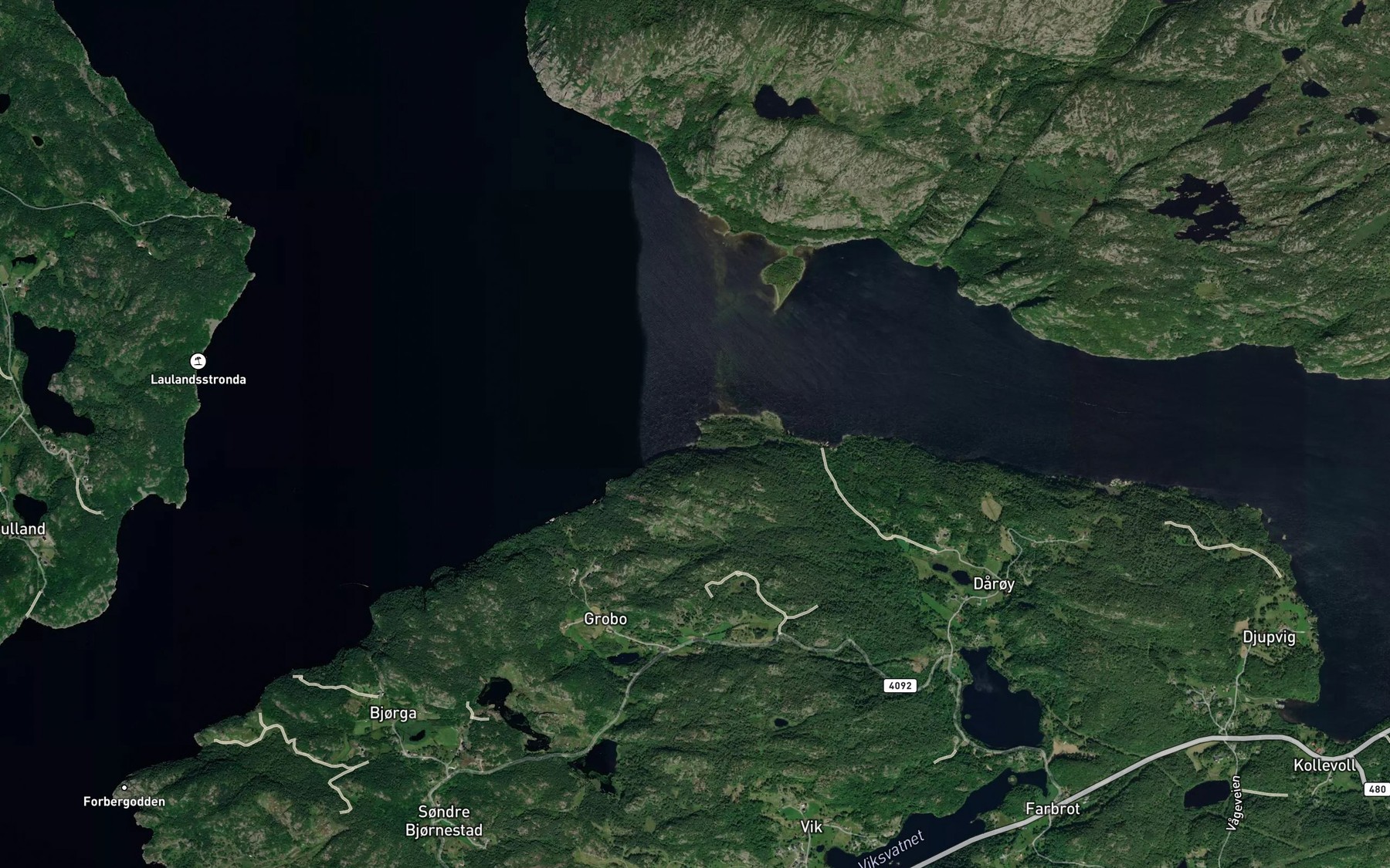 Satellite map of the Trosvika