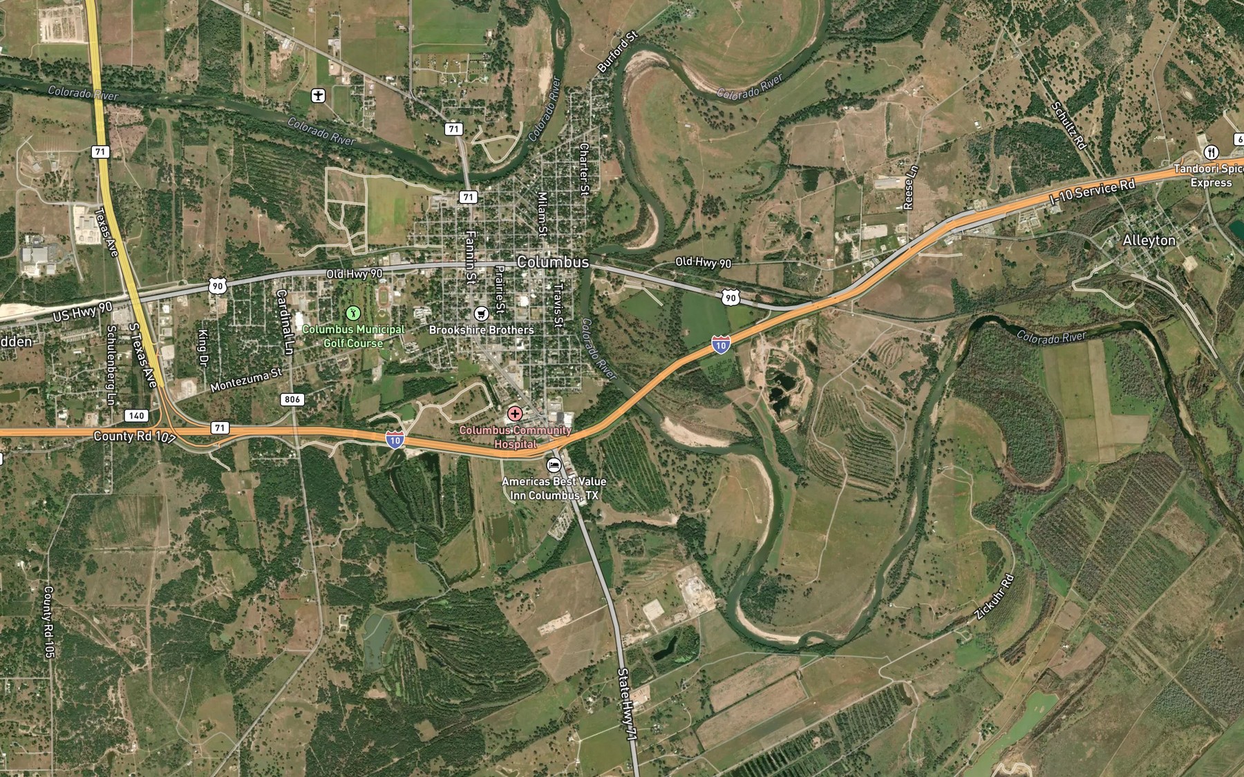 Satellite map of the Ratliff Creek
