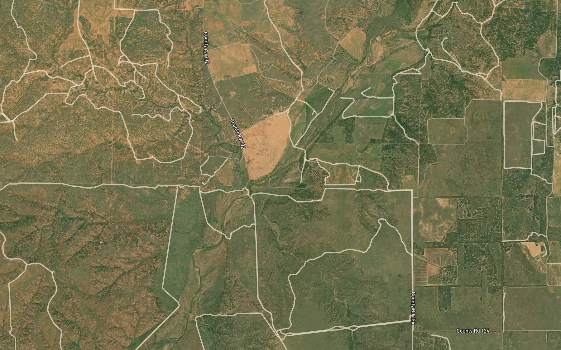 Satellite map of the Ox Creek