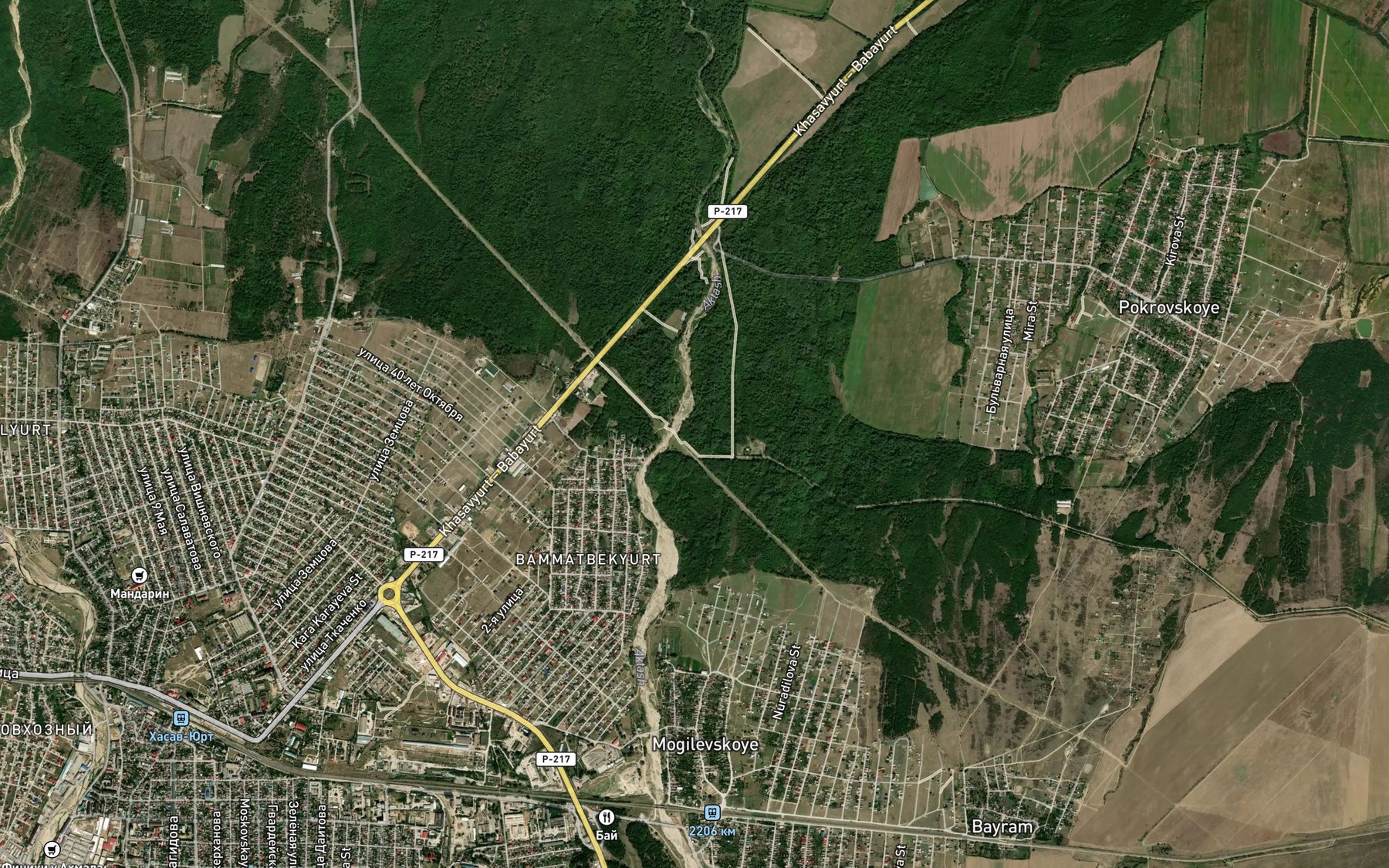 Satellite map of the Verkhnekhasavyurtovskiy Kanal