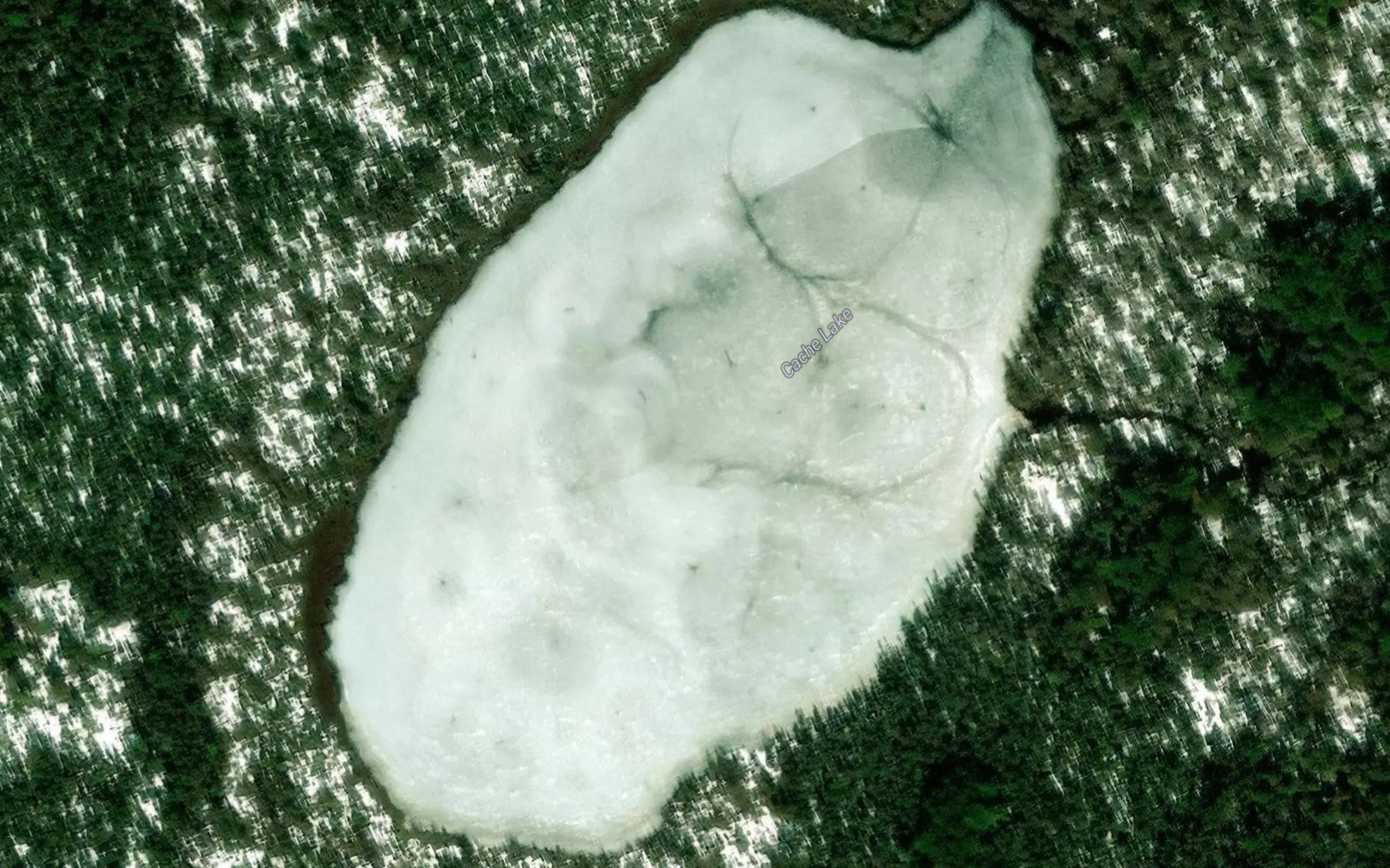 Satellite map of the Cache Lake