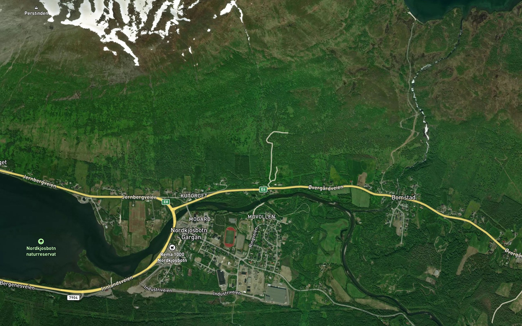 Satellite map of the Litjevollelva