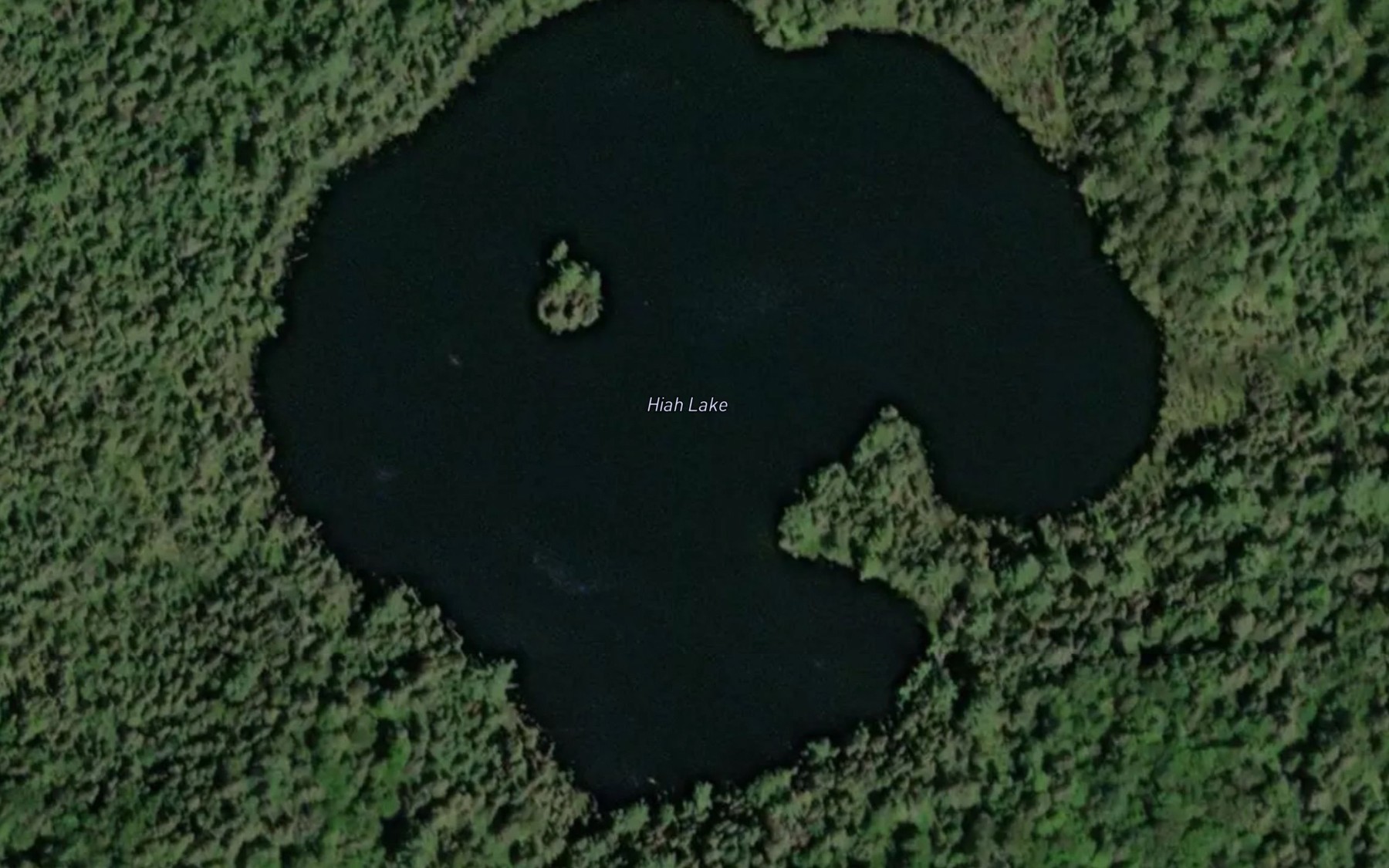 Satellite map of the Hiah Lake