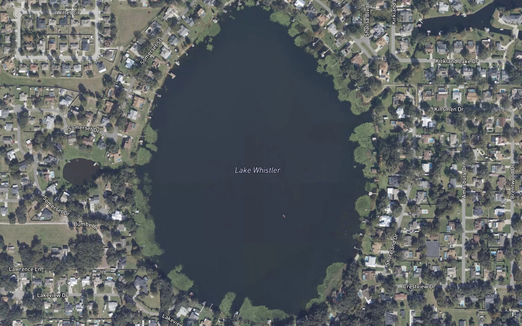 Satellite map of the Lake Whistler