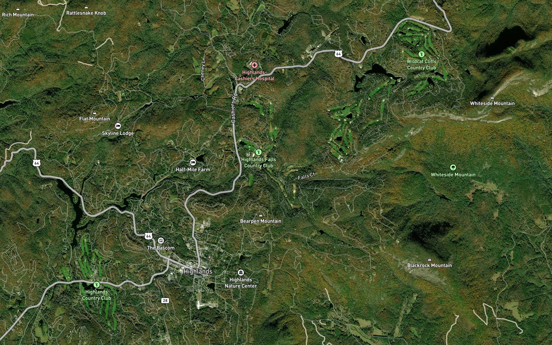Satellite map of the Saltrock Branch