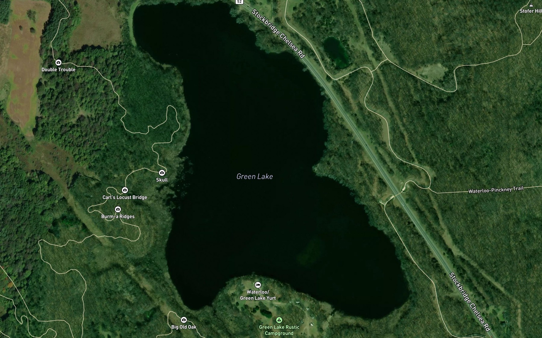 Satellite map of the Green Lake
