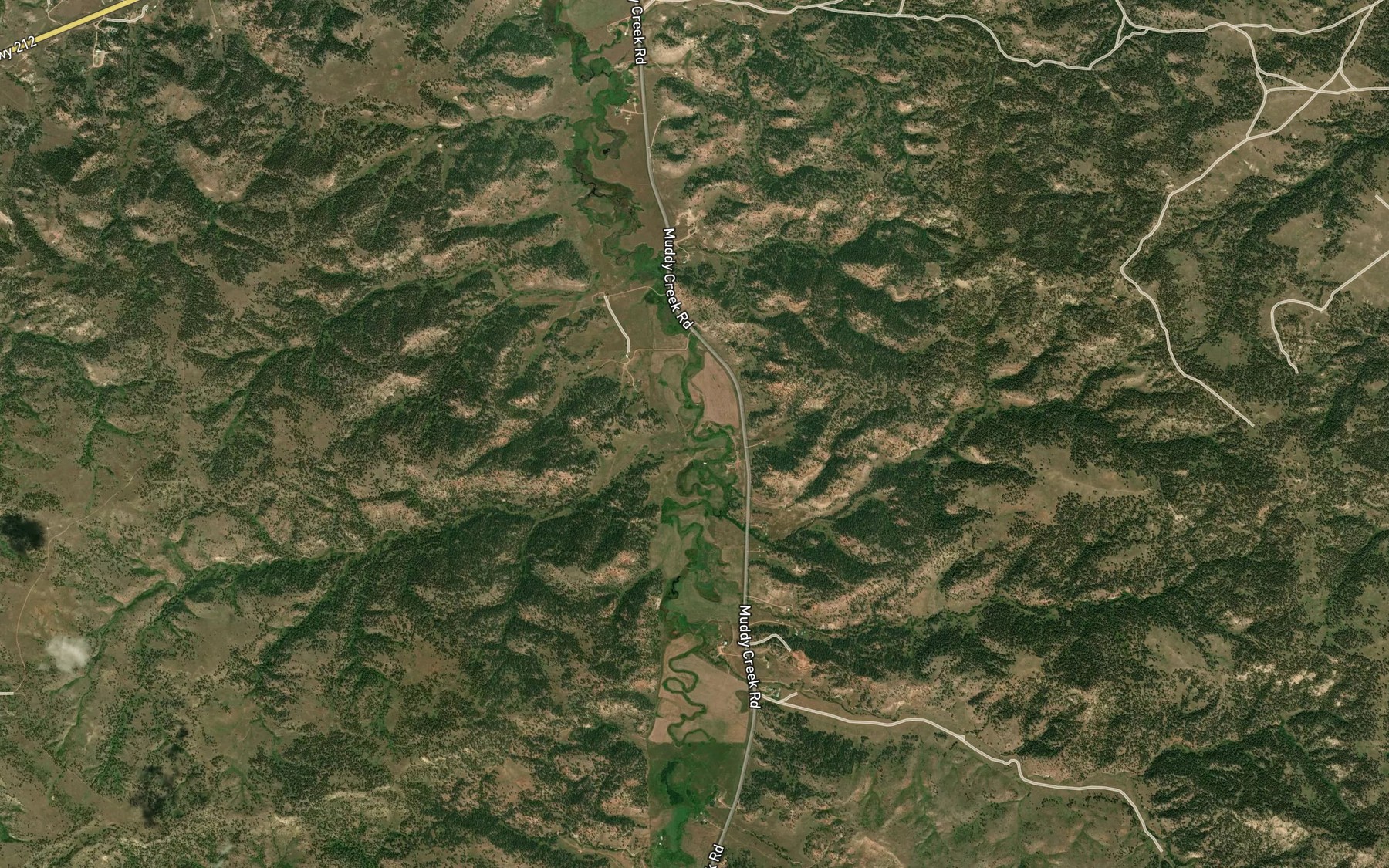 Satellite map of the Spang Creek