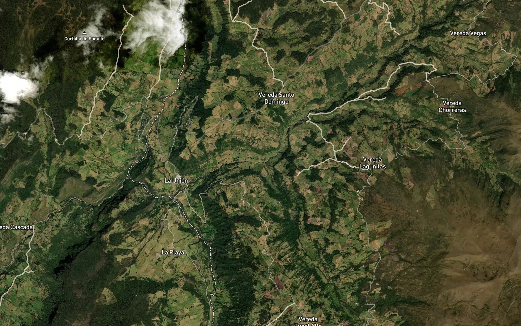 Satellite map of the Quebrada El Tunal