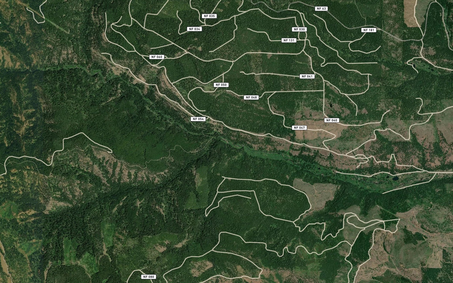 Satellite map of the Eagle Creek