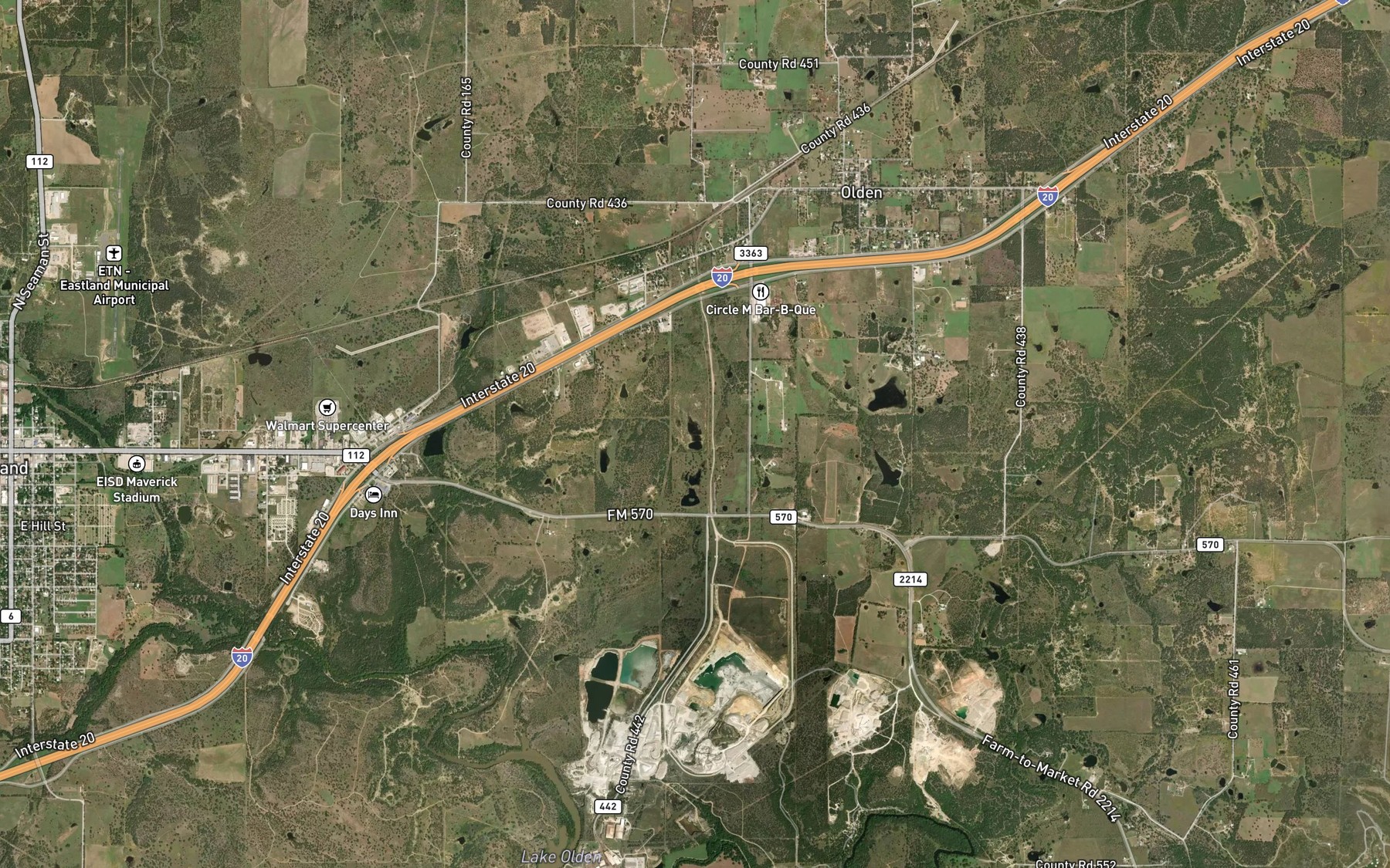 Satellite map of the Borrow Pit Reservoir