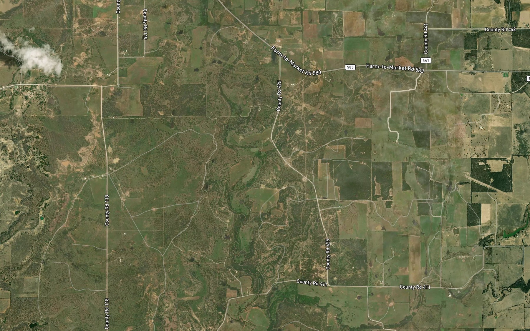 Satellite map of the Bledsoe Branch