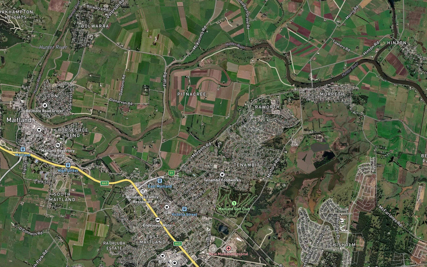 Satellite map of the Howes Lagoon