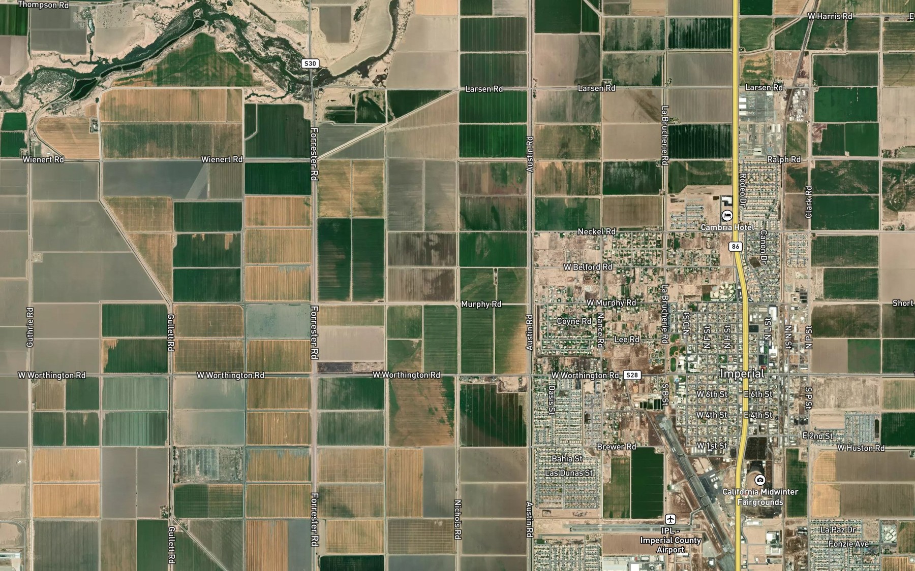 Satellite map of the North Central Drain One