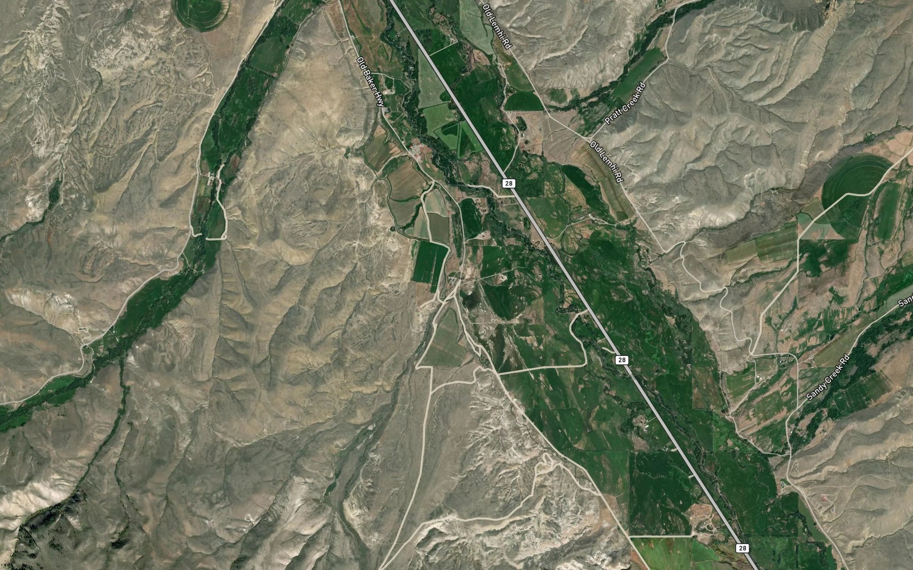 Satellite map of the Kadletz Creek