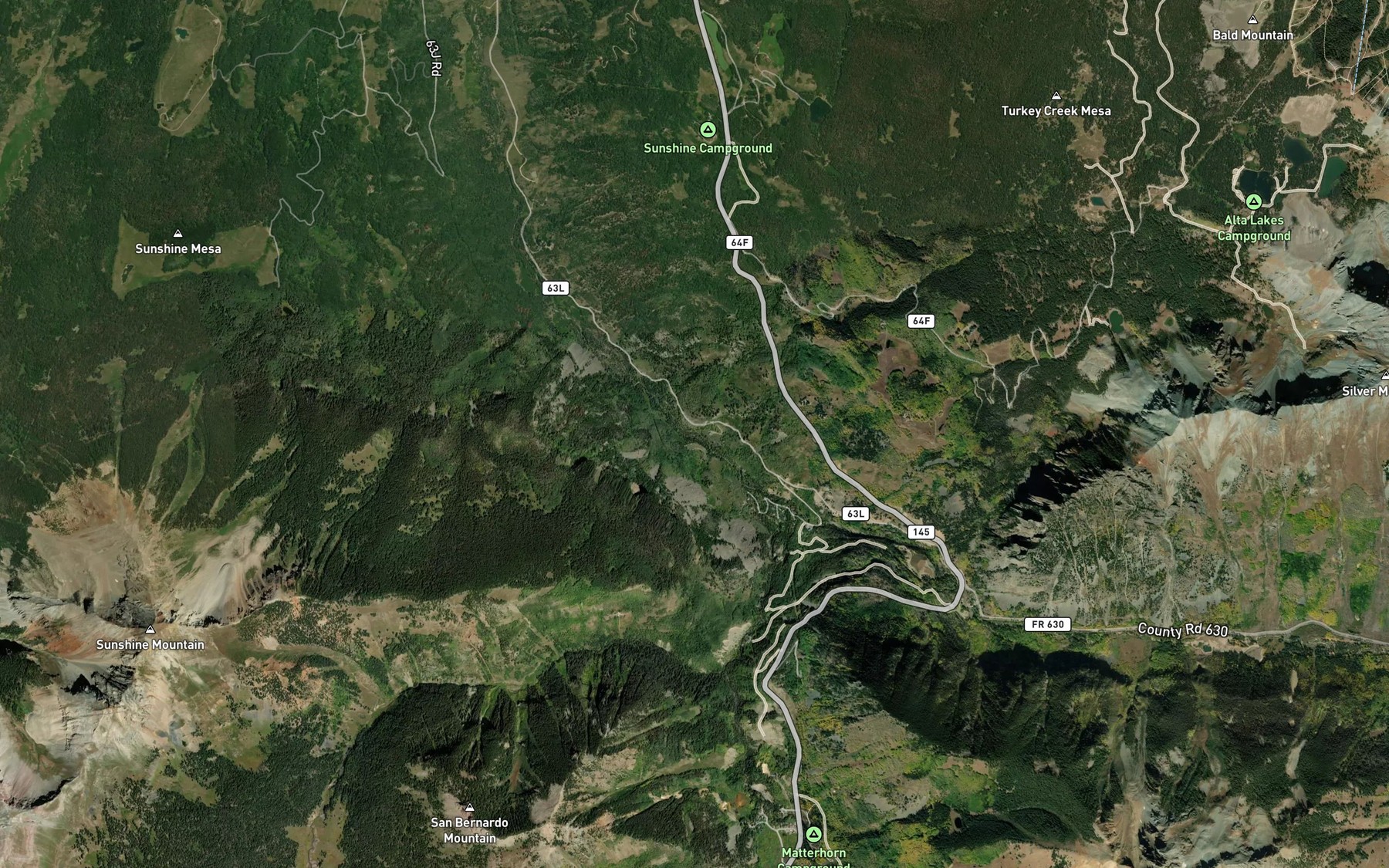 Satellite map of the Gold Creek