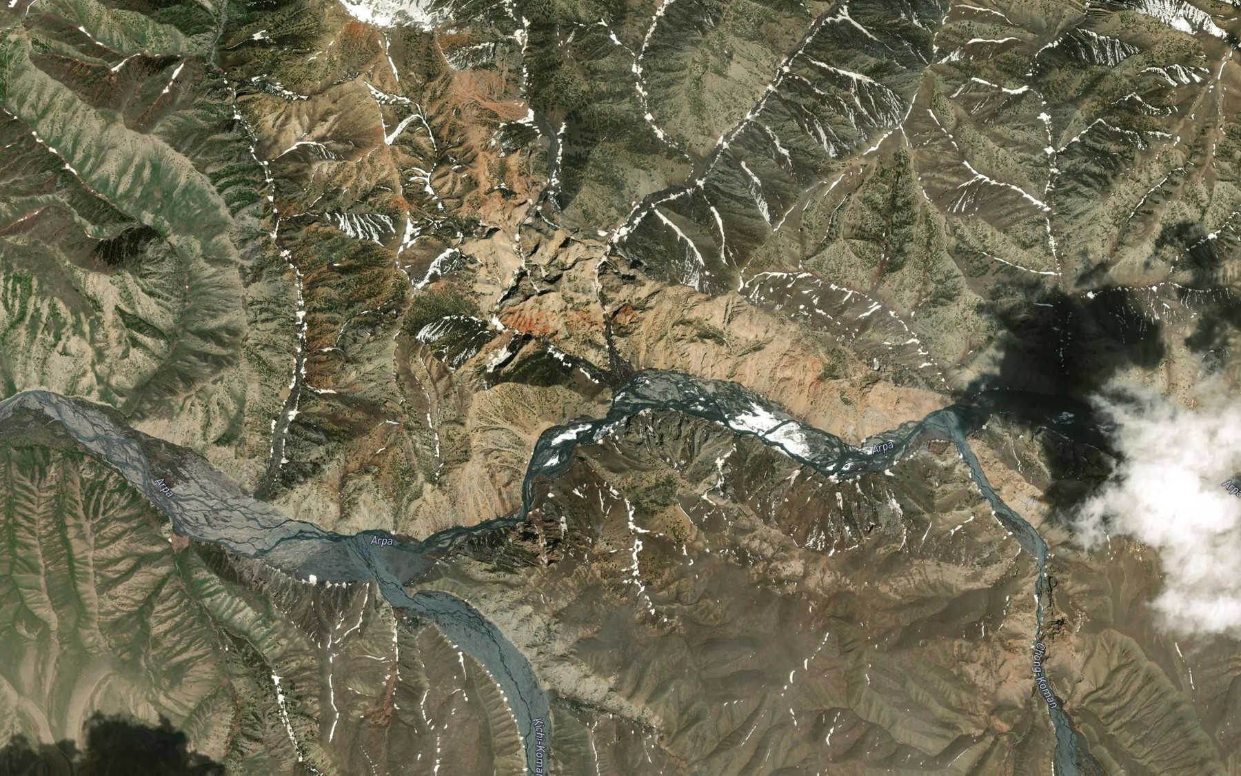 Satellite map of the Kashansu