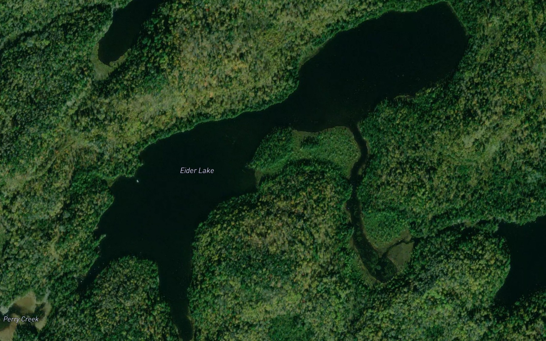 Satellite map of the Eider Lake