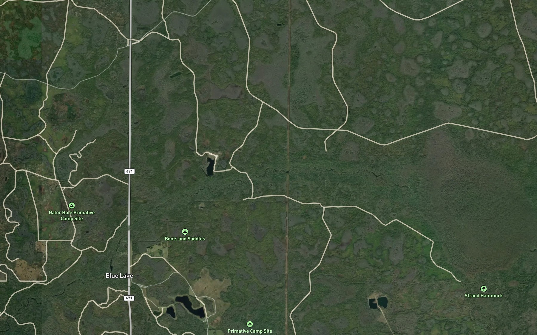 Satellite map of the Cross Creek
