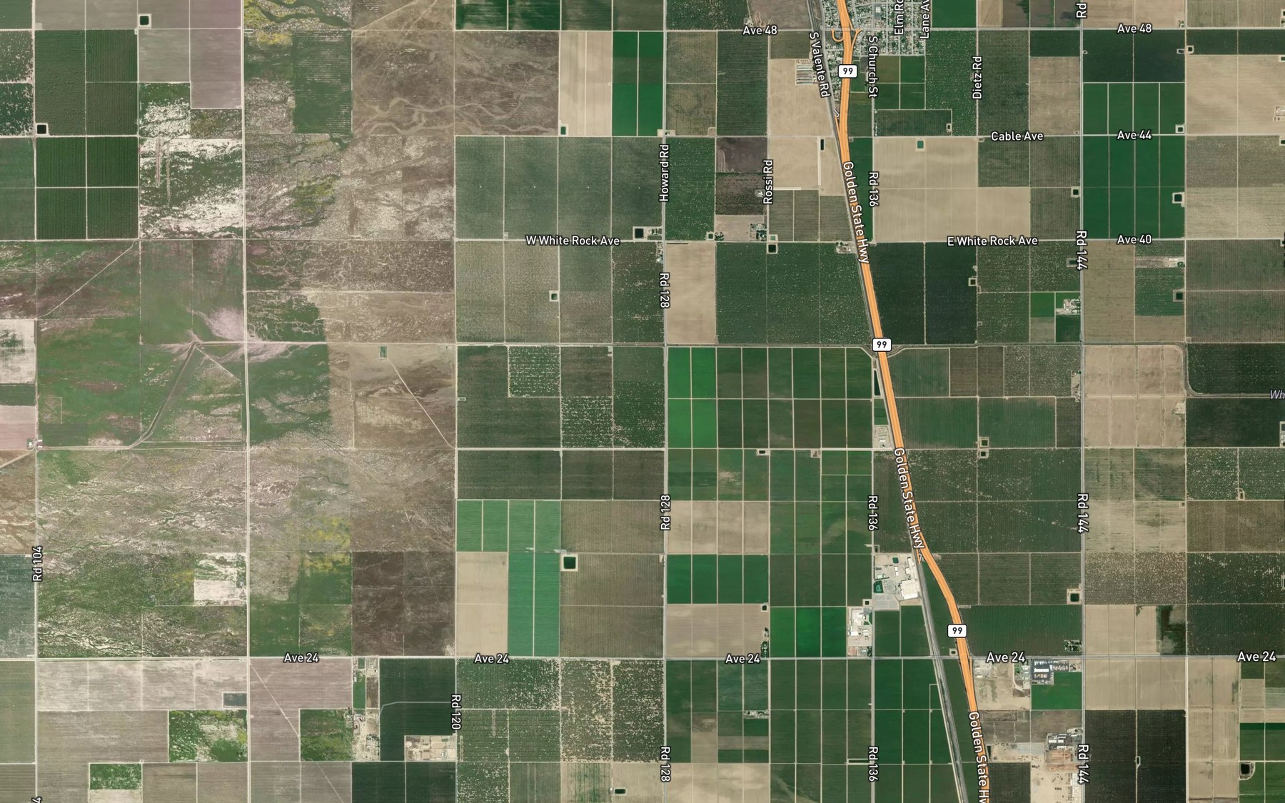 Satellite map of the White River