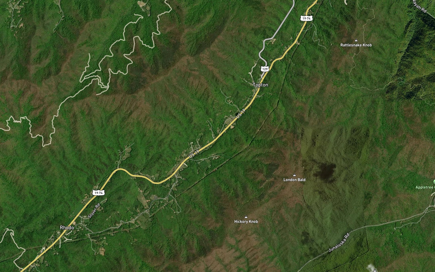 Satellite map of the Wright Branch