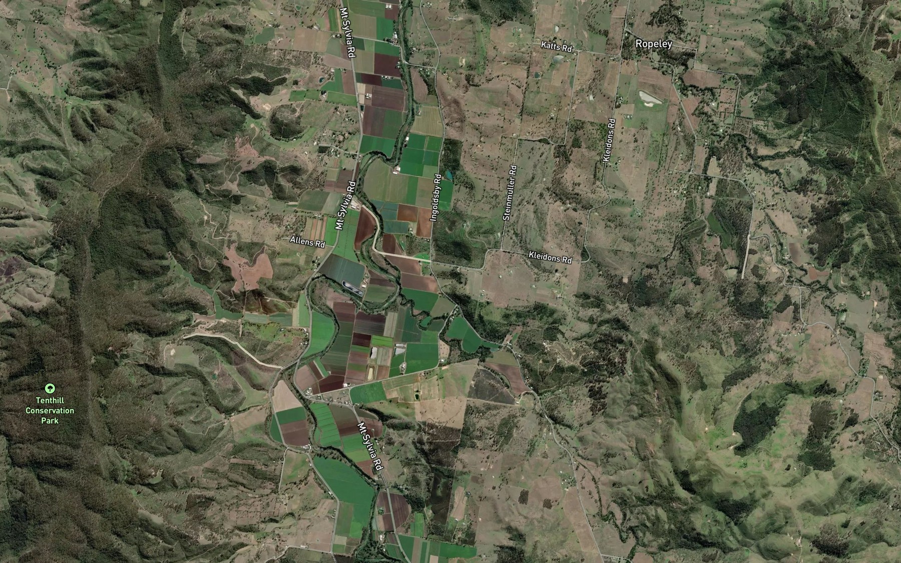 Satellite map of the Wonga Creek