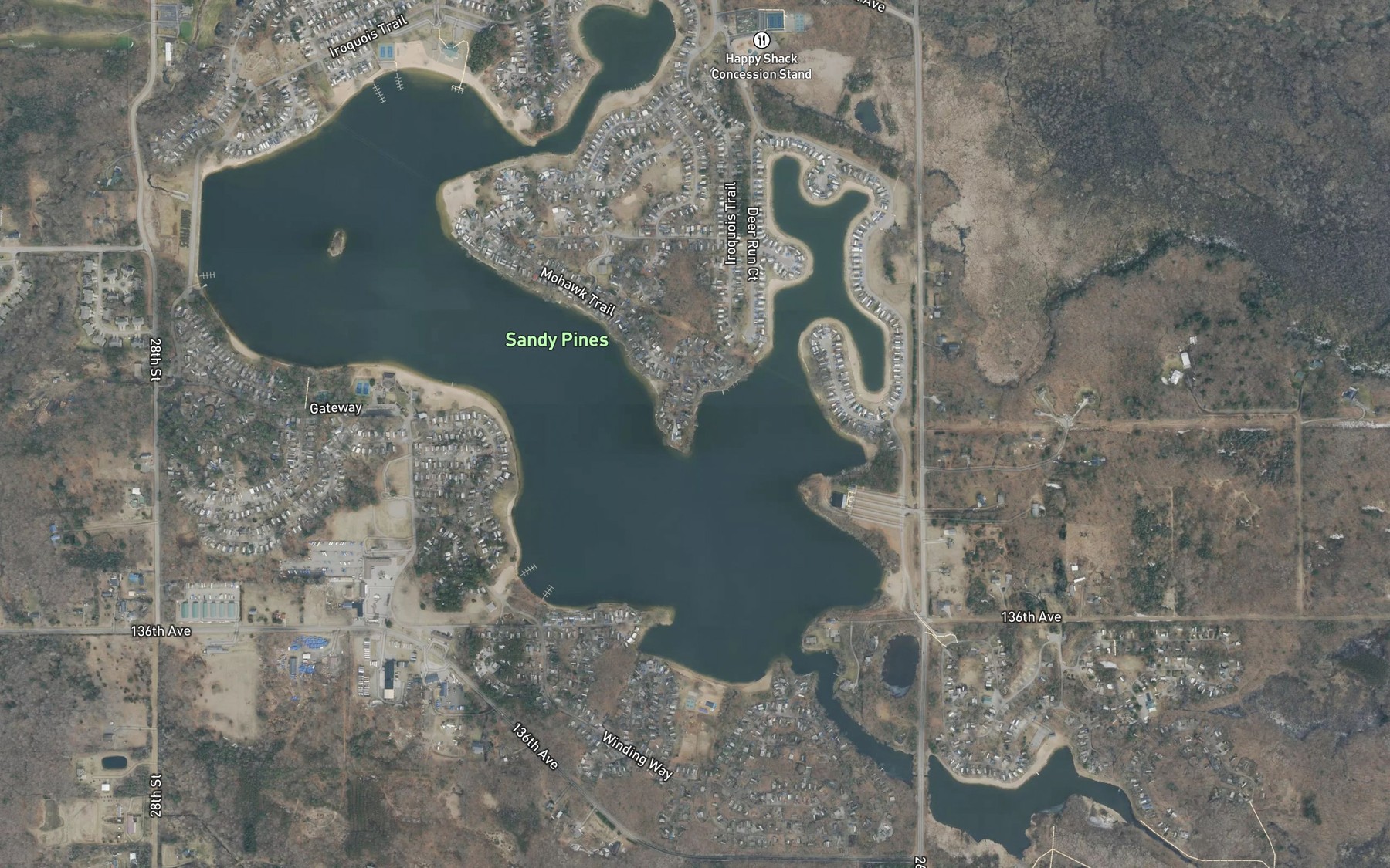 Satellite map of the Monterey Lake