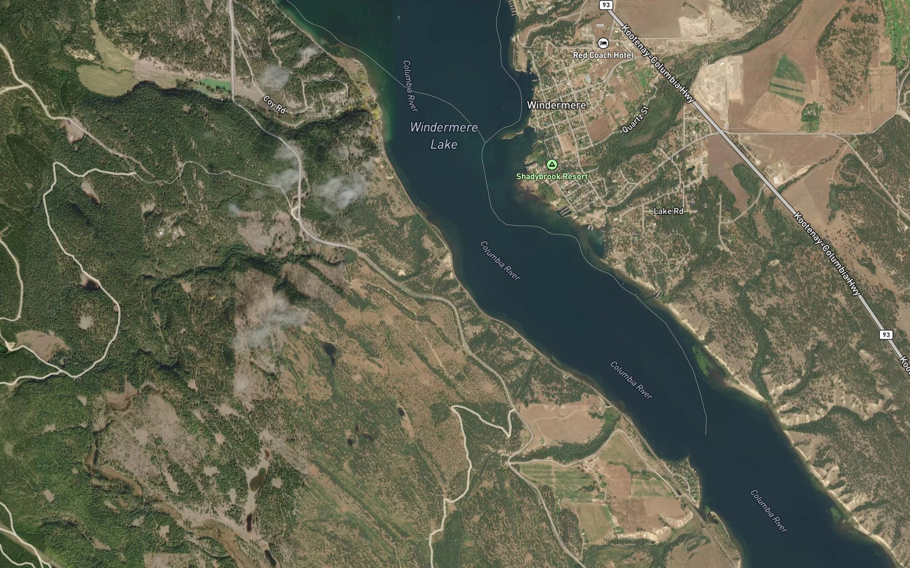 Satellite map of the Salter Creek