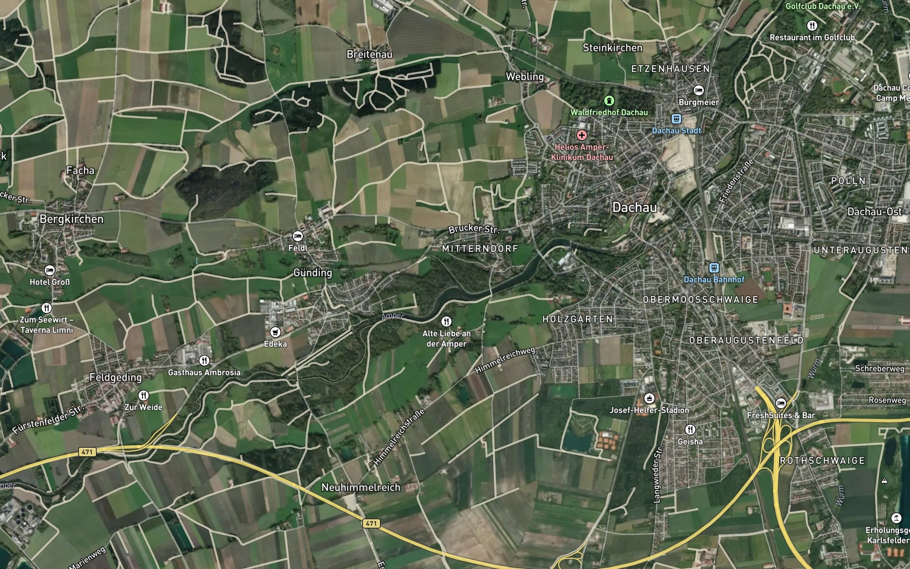 Satellite map of the Maisach