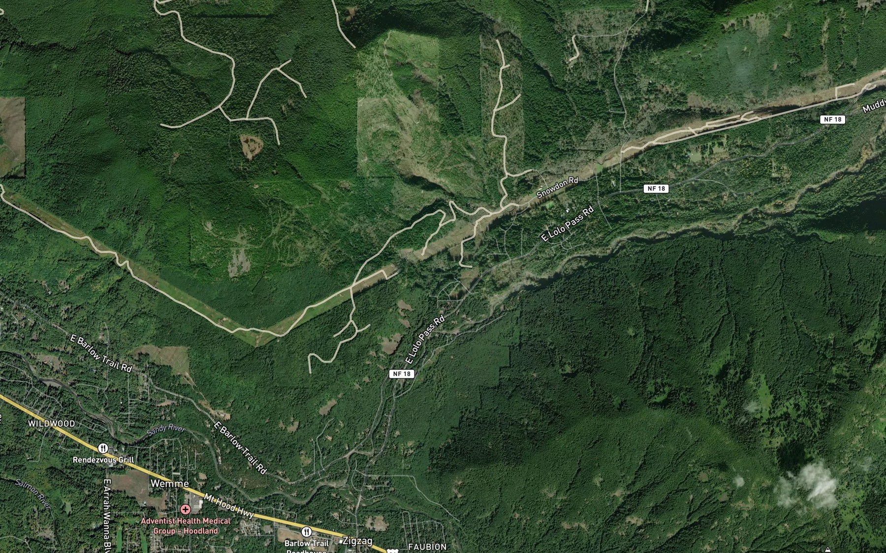 Satellite map of the Minikahda Creek