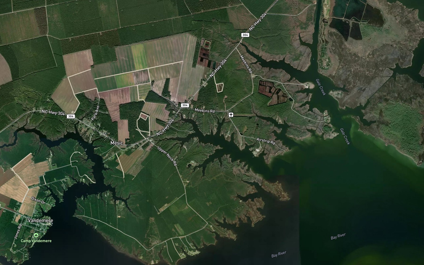 Satellite map of the Win Creek