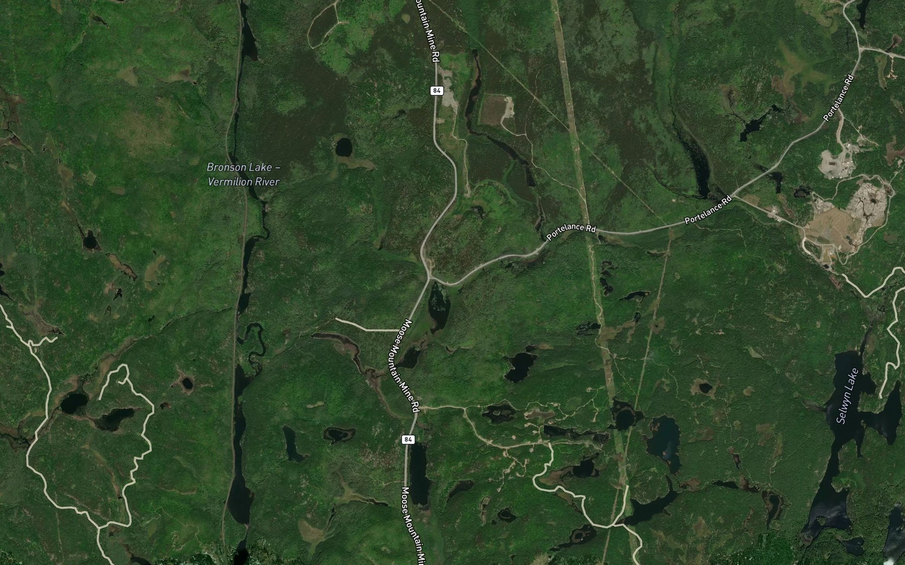 Satellite map of the Grassy Creek