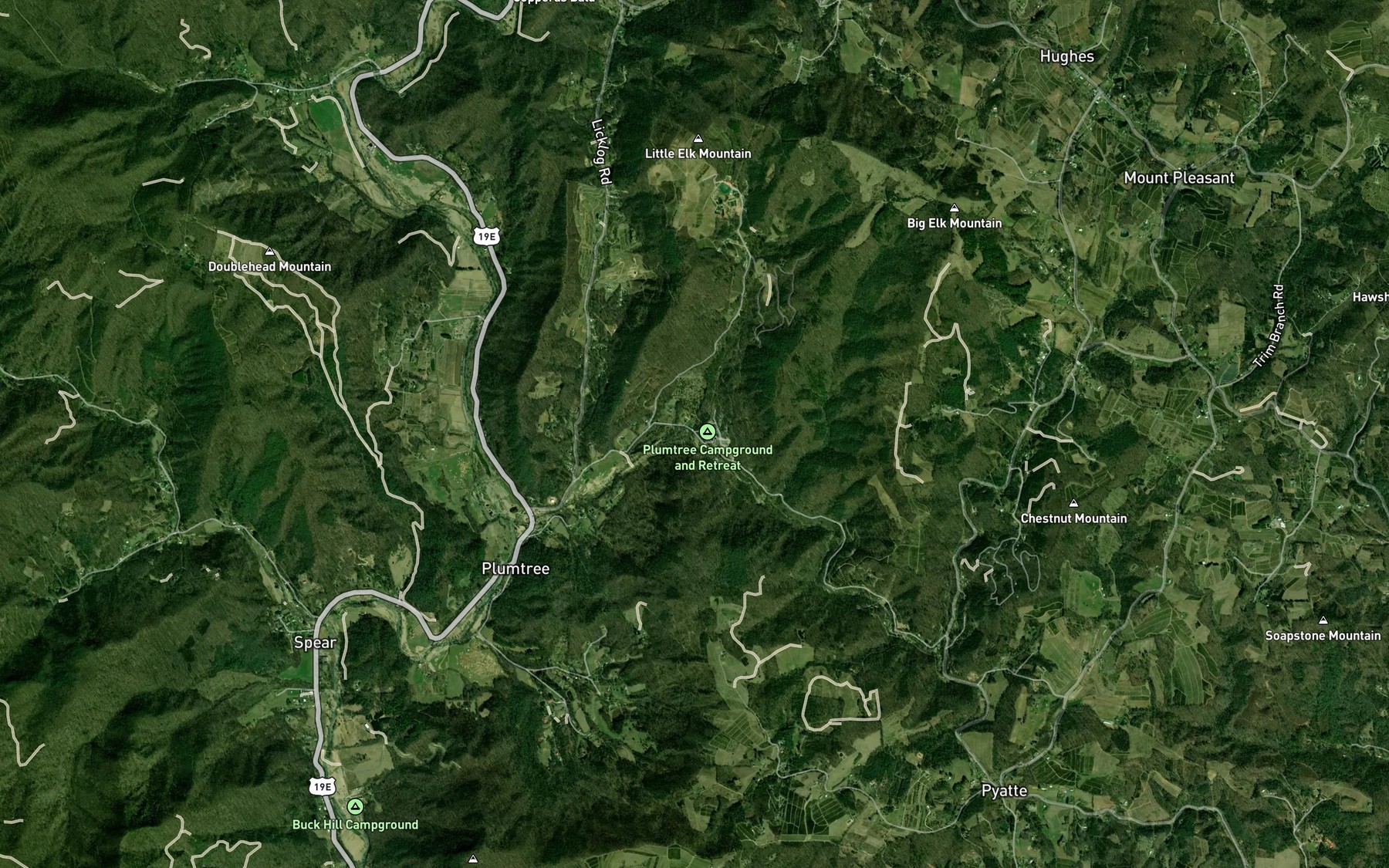 Satellite map of the Isaae Branch