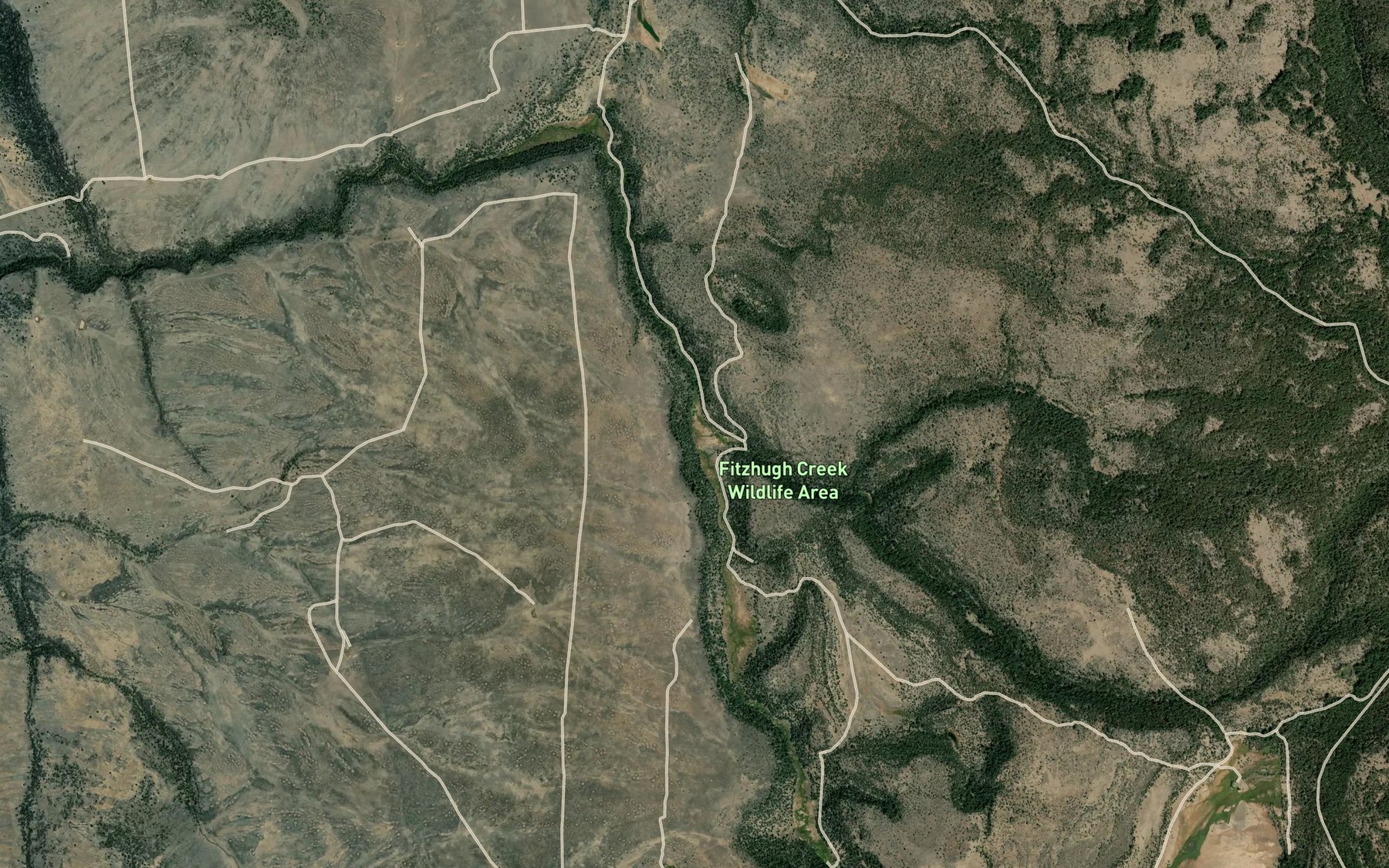 Satellite map of the North Fork Fitzhugh Creek