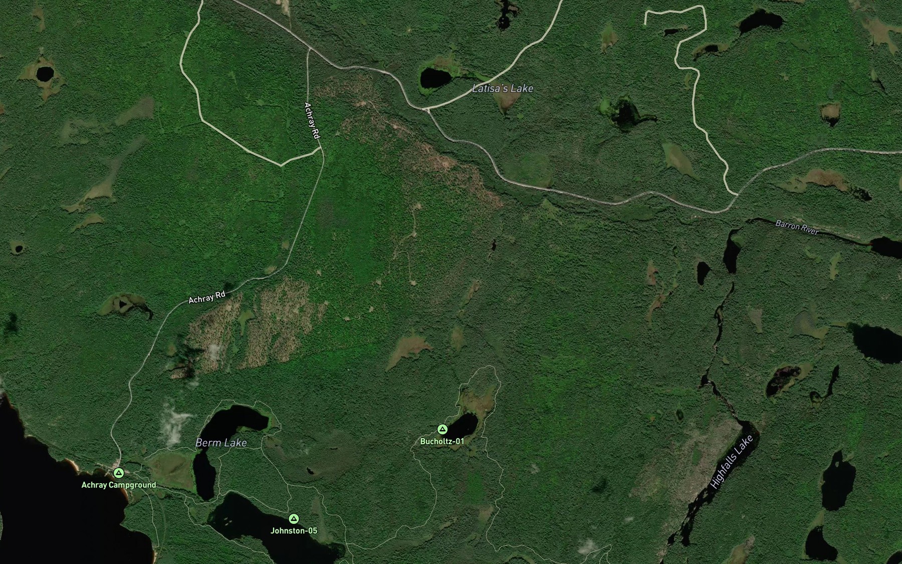 Satellite map of the Bucholtz Creek