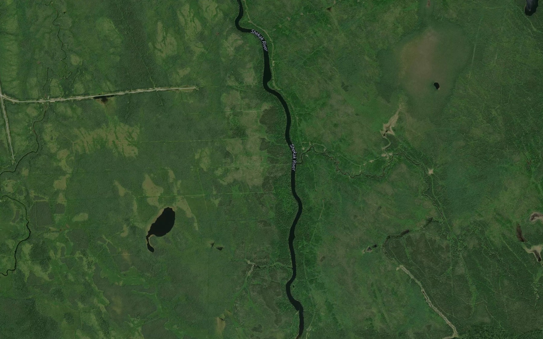 Satellite map of the Mink River