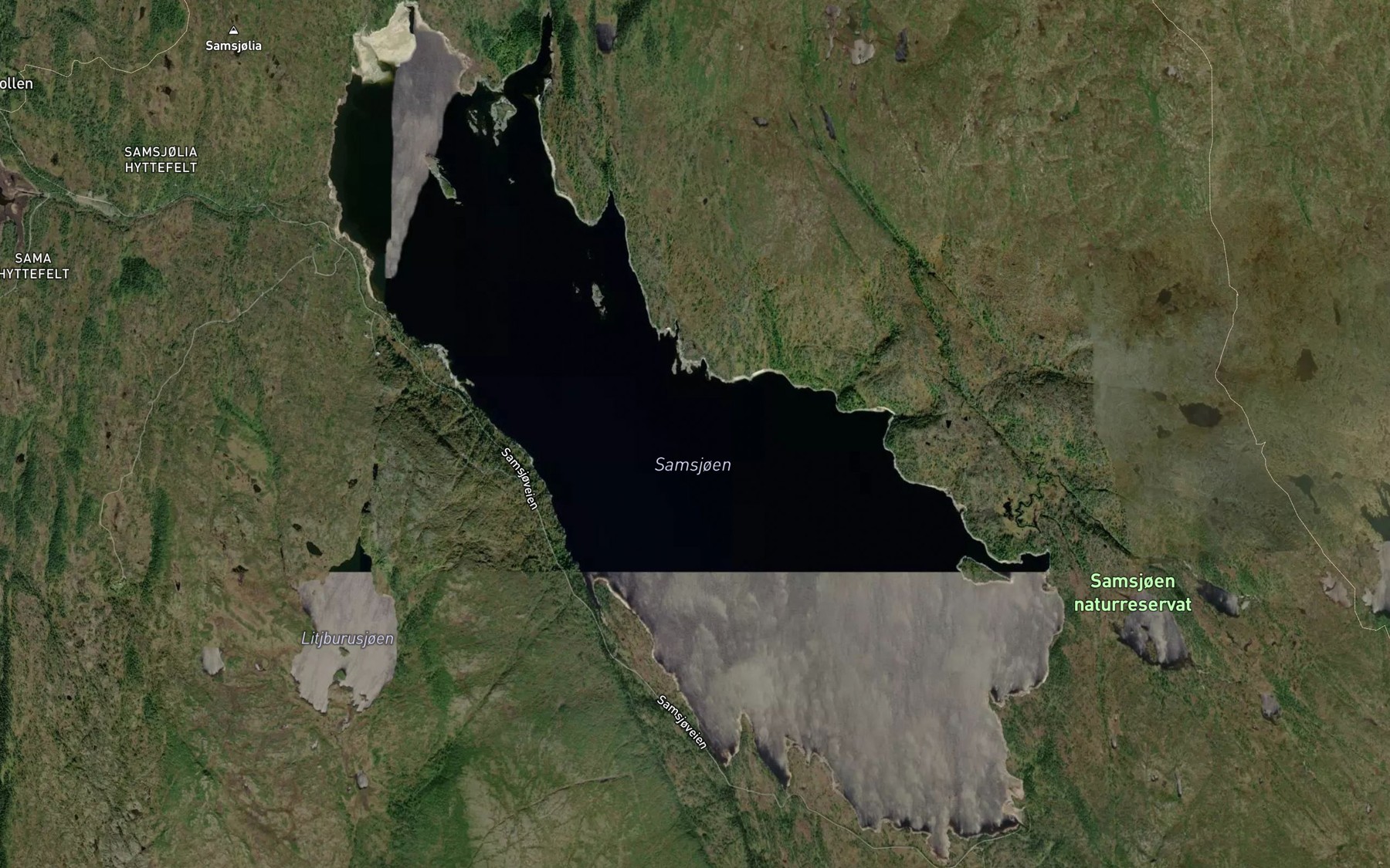 Satellite map of the Samsjoen