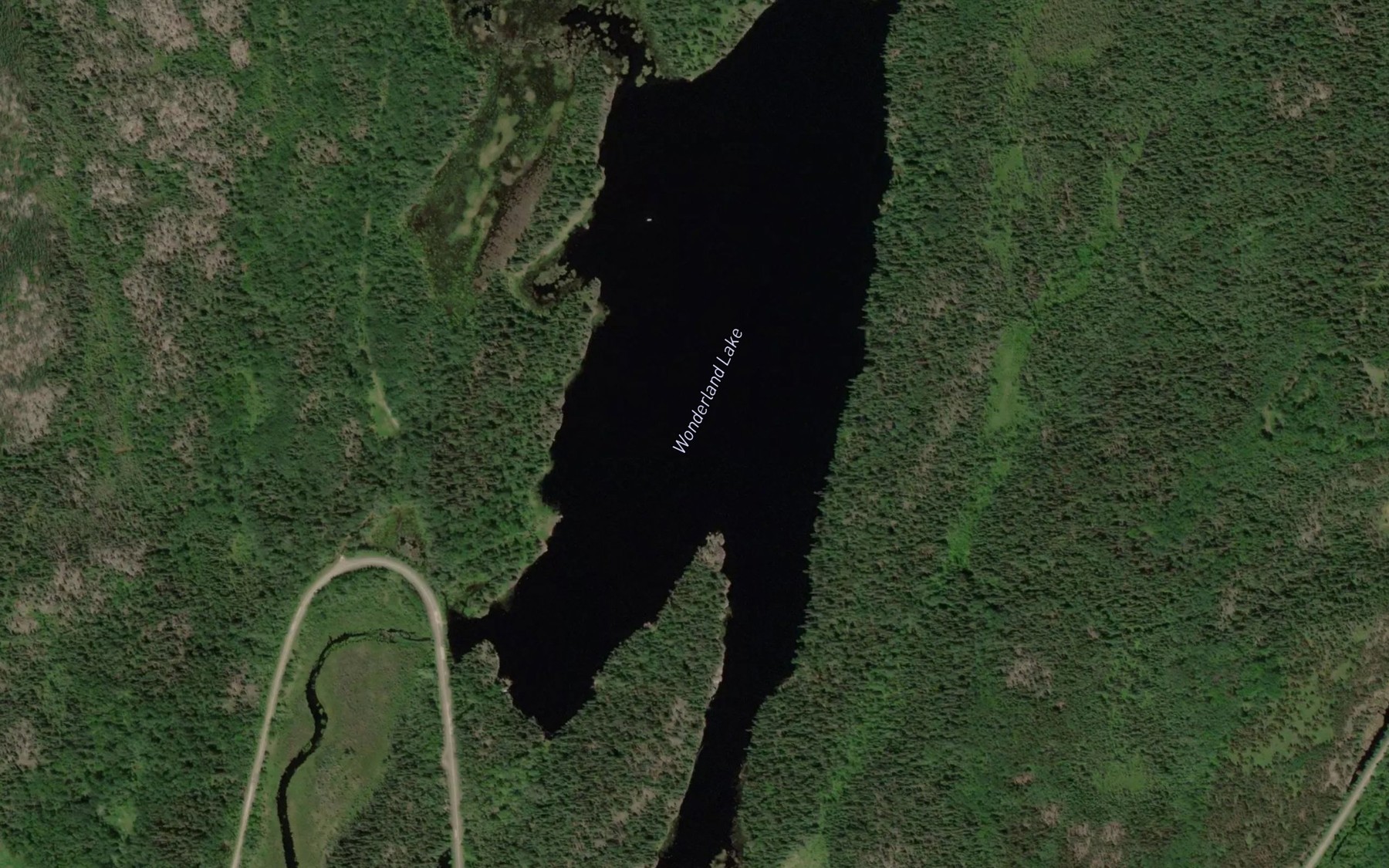 Satellite map of the Wonderland Lake