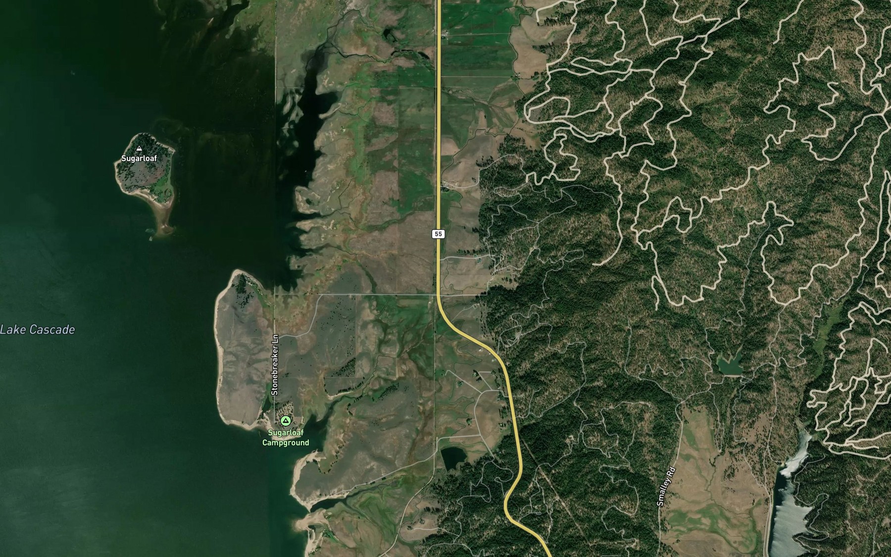 Satellite map of the Center Canal