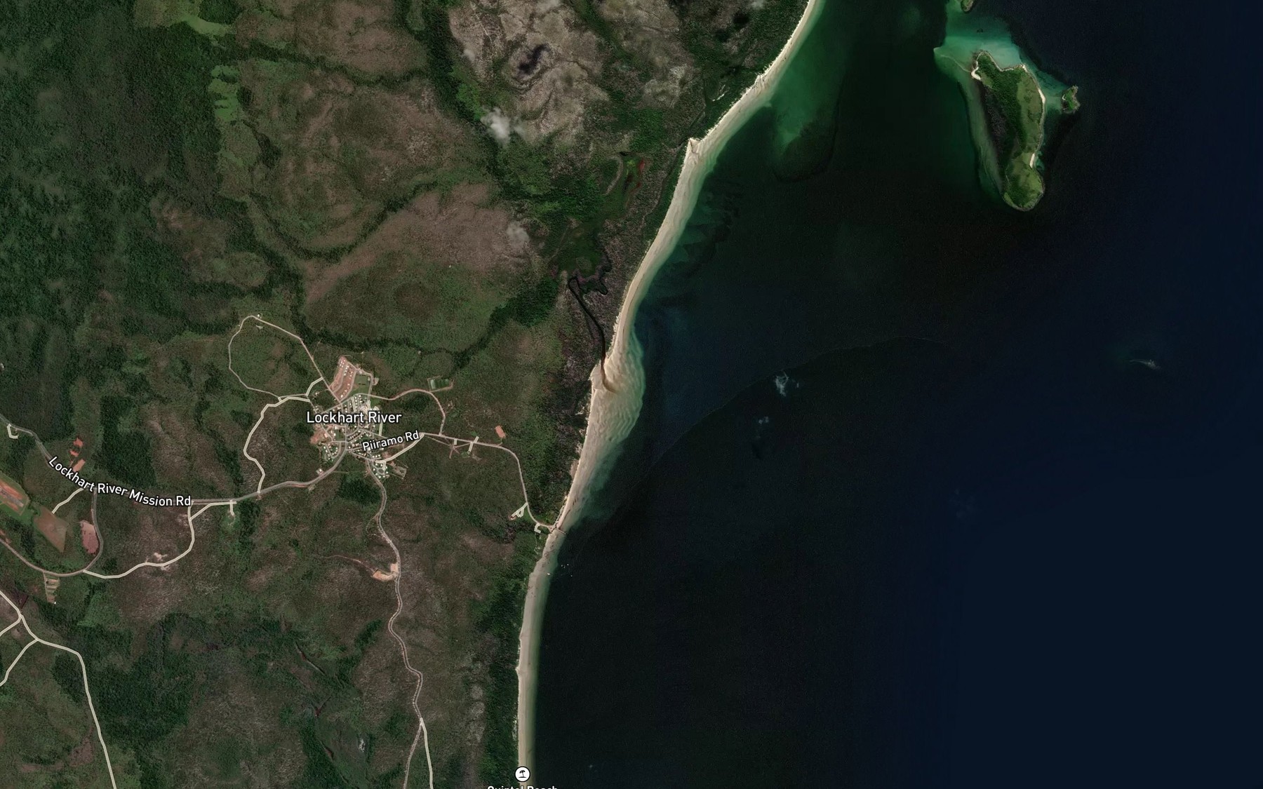 Satellite map of the Quintell Creek