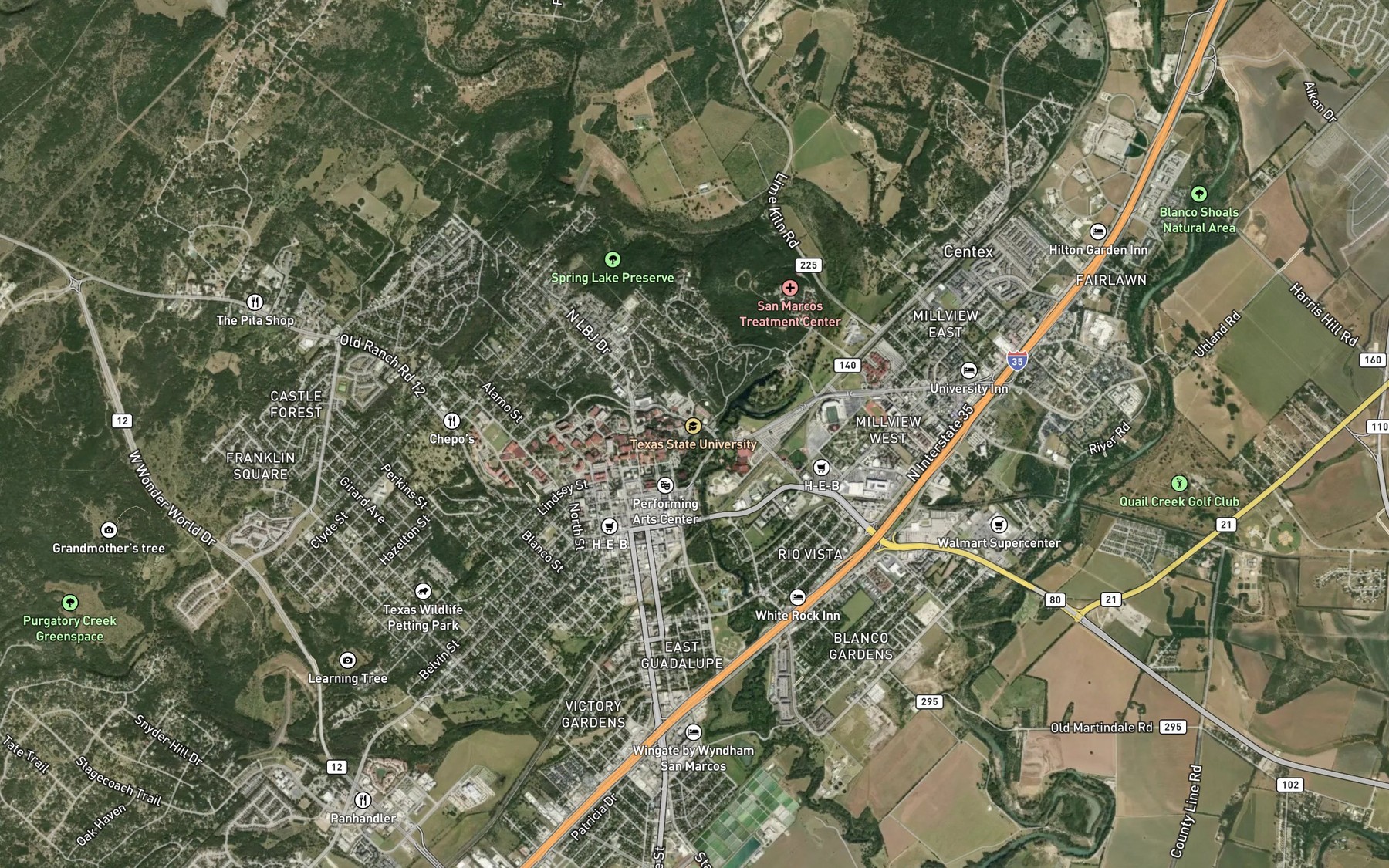 Satellite map of the Weismuller Spring