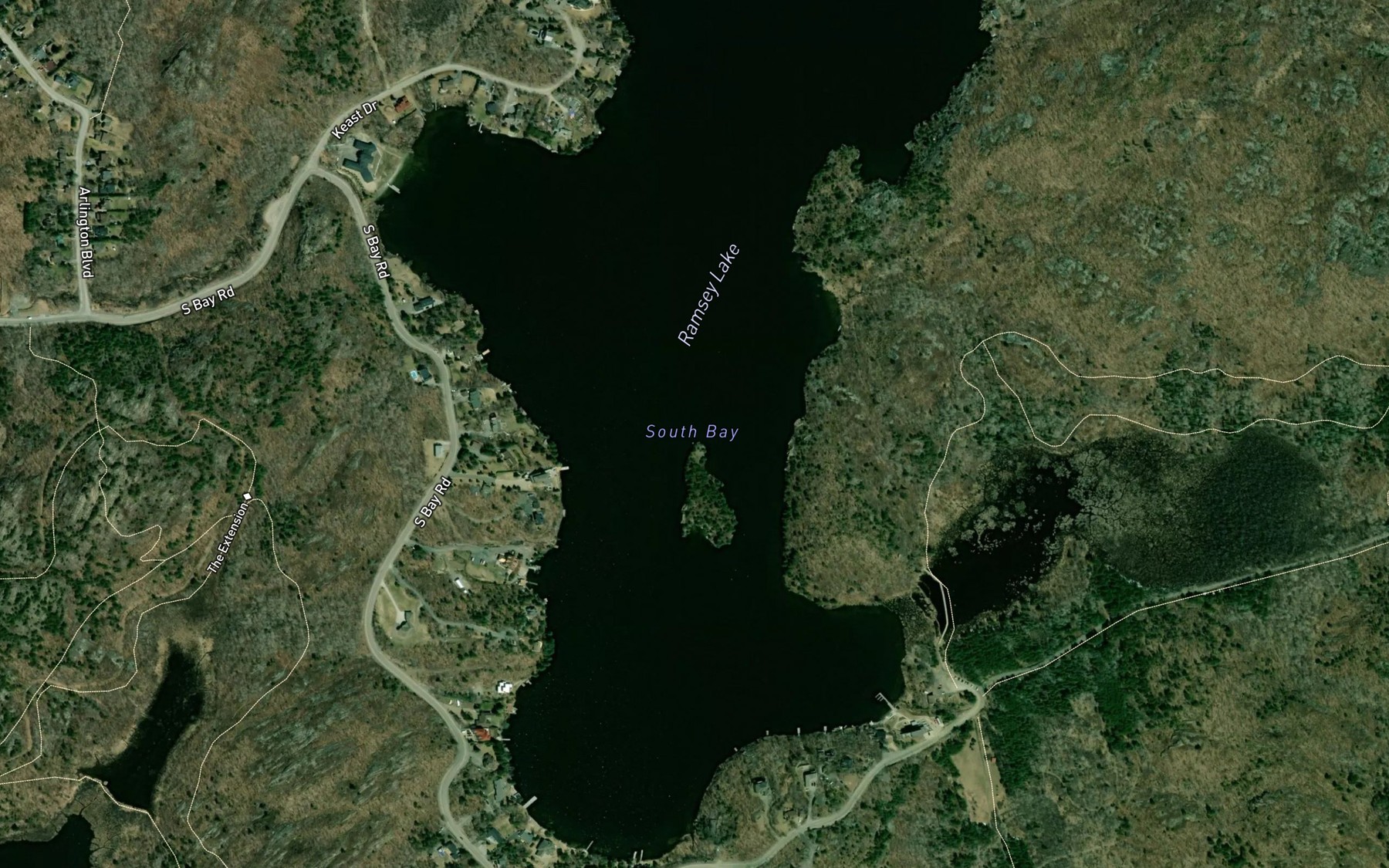 Satellite map of the South Bay